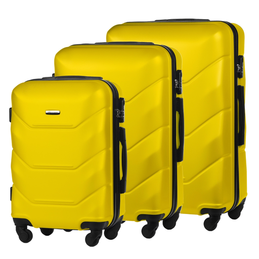 Zestaw 3 Twardych Walizek z ABS-u Ż&oacute;łty