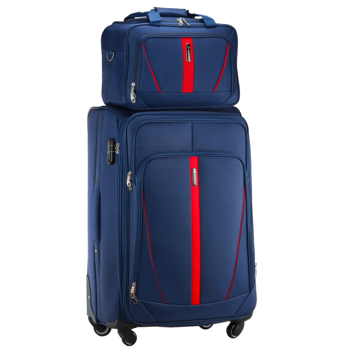 Zestaw Walizka Duża i Torba z Codury Granatowy