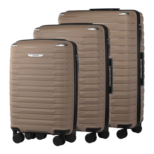 Zestaw Walizek Na K&oacute;łkach z Polipropylenu Beżowy