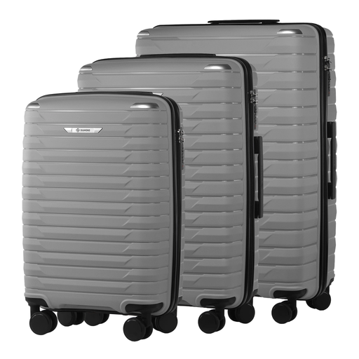 Zestaw Walizek Na K&oacute;łkach z Polipropylenu Srebrny