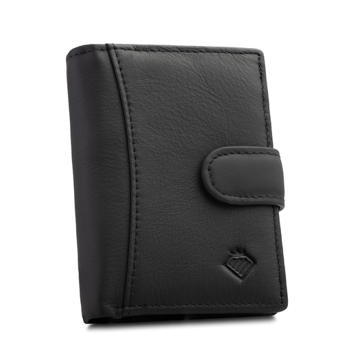 Portfel Męski Skórzany Z Rozkładanym Panelem Czarny