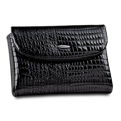 Portfel Damski Ze Skóry Naturalnej Czarny