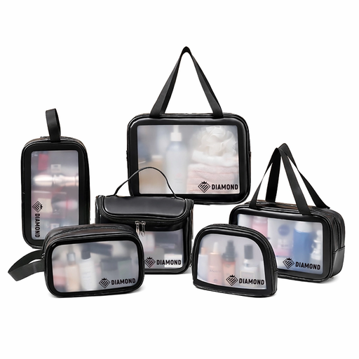 Kosmetyczki Podróżne Zestaw 6w1 Przezroczysty